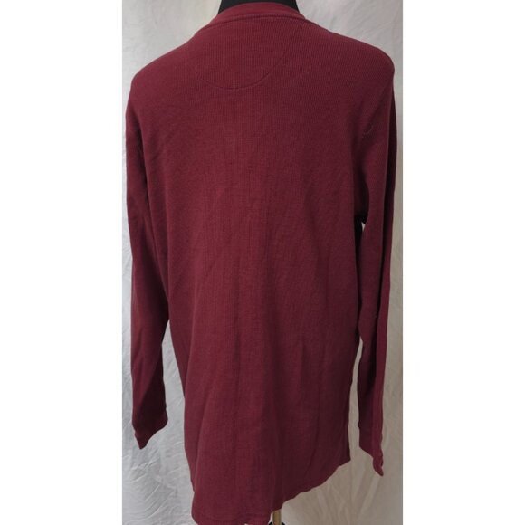 KingSize Mens 3XLT Red Waffle Thermal Cotton Blend Outdoors Big Henley Shirt - Picture 7 of 11